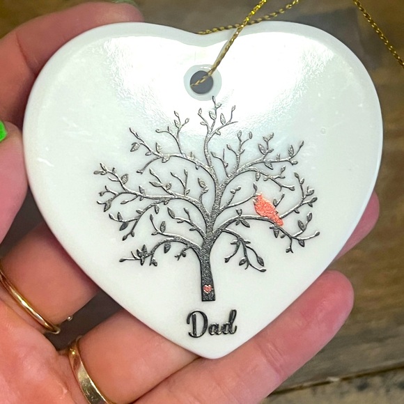 Other - Heart-Shaped Ornament with Cardinal Dad
